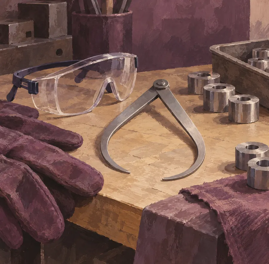 Illustration of manufacturing businesses equipment and workspace
